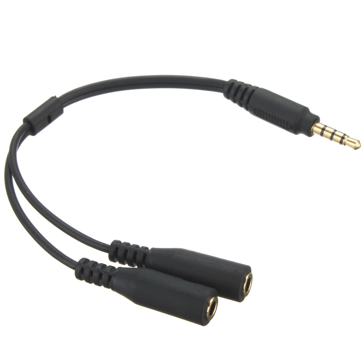 3.5mm 1 Male To 2 Dual Female Earphone Microphone Splitter Audio Cable Adapter