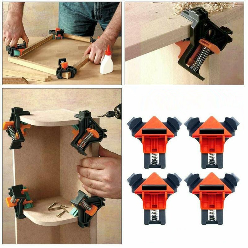 4pcs 90-Degree Right Angle Corner Clamp Clip Picture Frame Woodworking Tool
