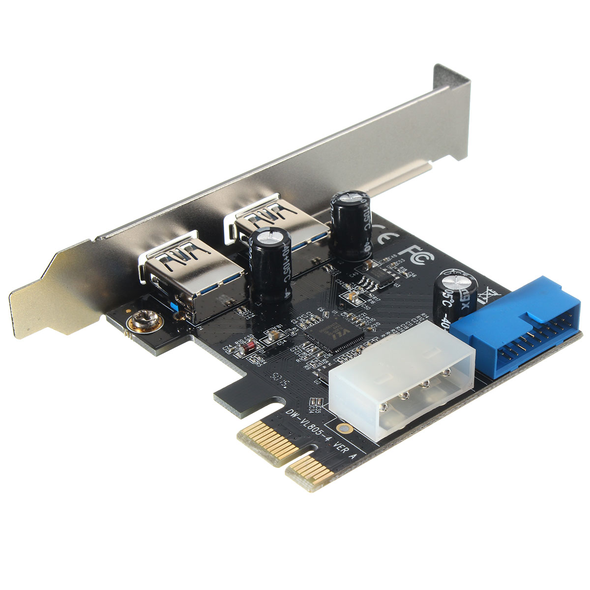 USB3.0 2-Port SATA 19-Pin Internal PCIe Express Controller Card Hi-Speed With Bracket