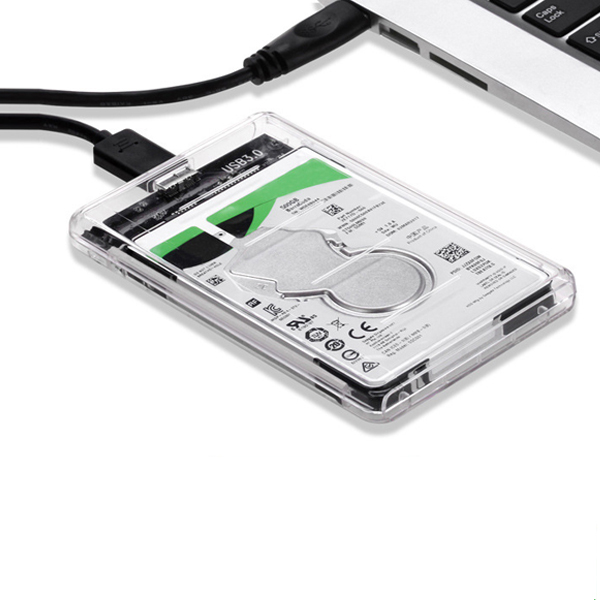 Transparent High Speed USB 3.0 to SATA HDD SSD Hard Drive Enclosure Storage Case