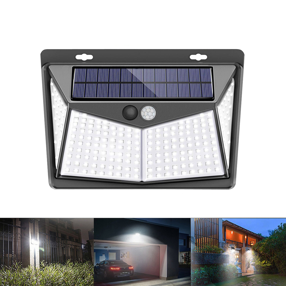 208 LED Solar Power PIR Motion Sensor Waterproof Wall Light Outdoor Garden Lamp