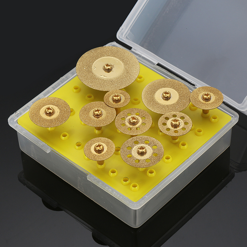 10pcs Diamond Cutting Discs Cut Off Wheel Set Rotary Tool with Storage Case