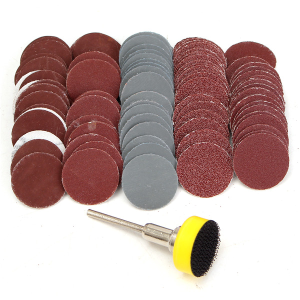100pcs Grit Sand Paper with Hook and Loop Backer Pad Sandpaper Polishing Cleaning