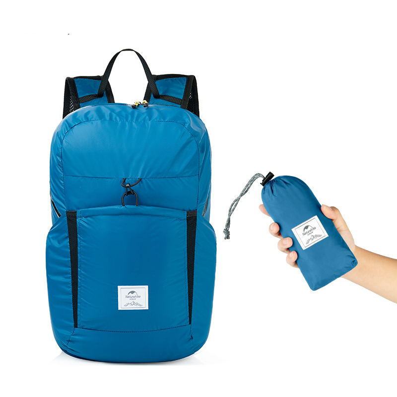 25L Folding Backpack Ultralight Waterproof Foldable Outdoor Sports Travel Bag - Blue