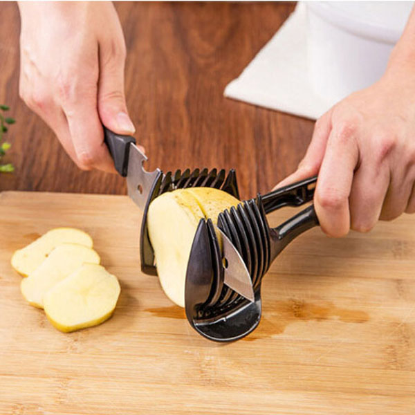 Handheld Tomato Potato Round Slicer Fruit Vegetable Slicer Holder Kitchen Tool