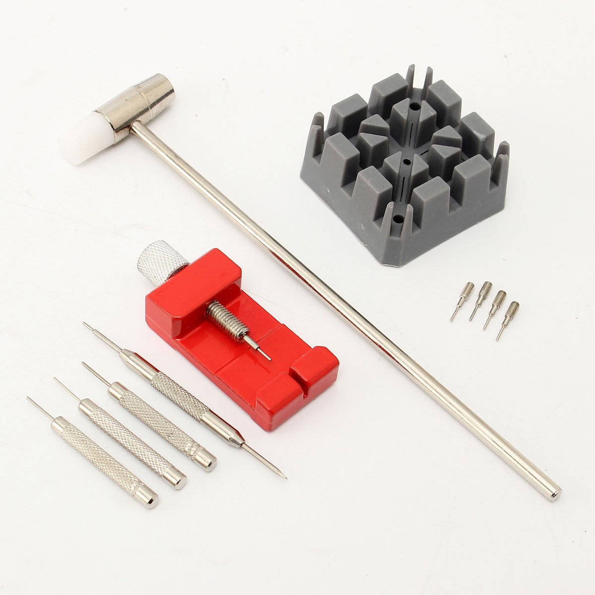 11pcs Watch Repair Tool Kit Strap Holder Link Pin Remover Spring Bar Pins