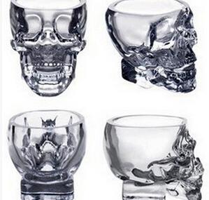 100ml Skull Glass Cup Vodka Whiskey Cup Creative Transparent Bar Glass - Clear
