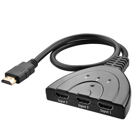 3-in-1 4K*2K 3D 3-Port HD Interface Splitter Adapter Port Hub with Cable for DVD TV Xbox PS3 PS4