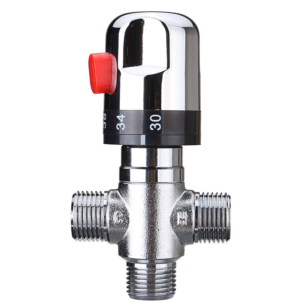 22mm Hot Cold Water Thermostatic Mixing Valve 3 Way Adjust Temperature Control Valve