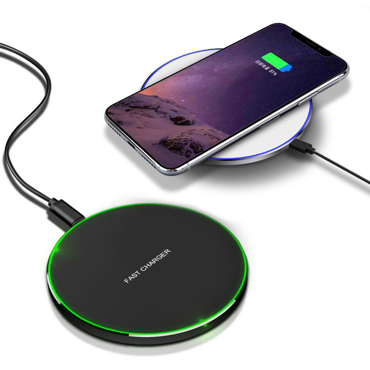 Bakeey 20W Qi Wireless Fast Charger Charging Bracket Pad Mat For iPhone 10 Pro Xiaomi 10 Pro - Black