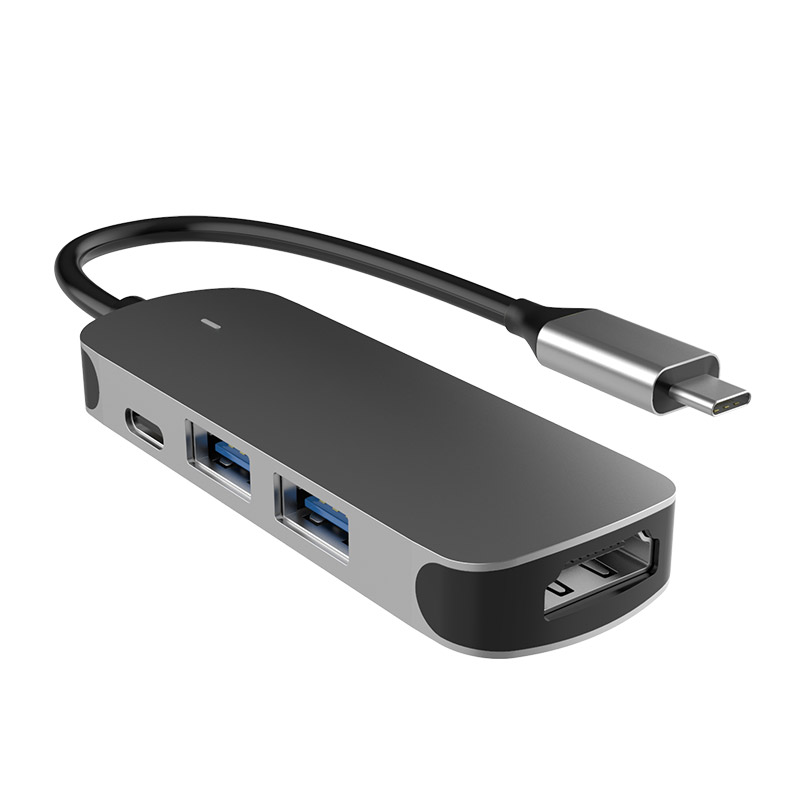 Bakeey 4 in 1 USB-C Adapter Cable to HDMI with 2 USB3.0A and Type C Female Hub Dock Station
