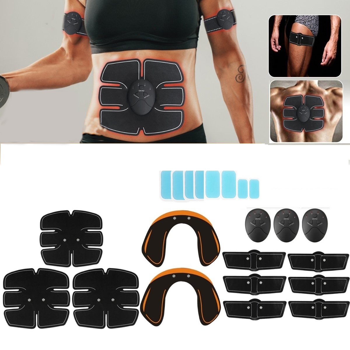 32pcs/set ABS Stimulator Hip Trainer Buttocks Lifter Abdominal Muscle Trainer Sports Fitness Body Shaping