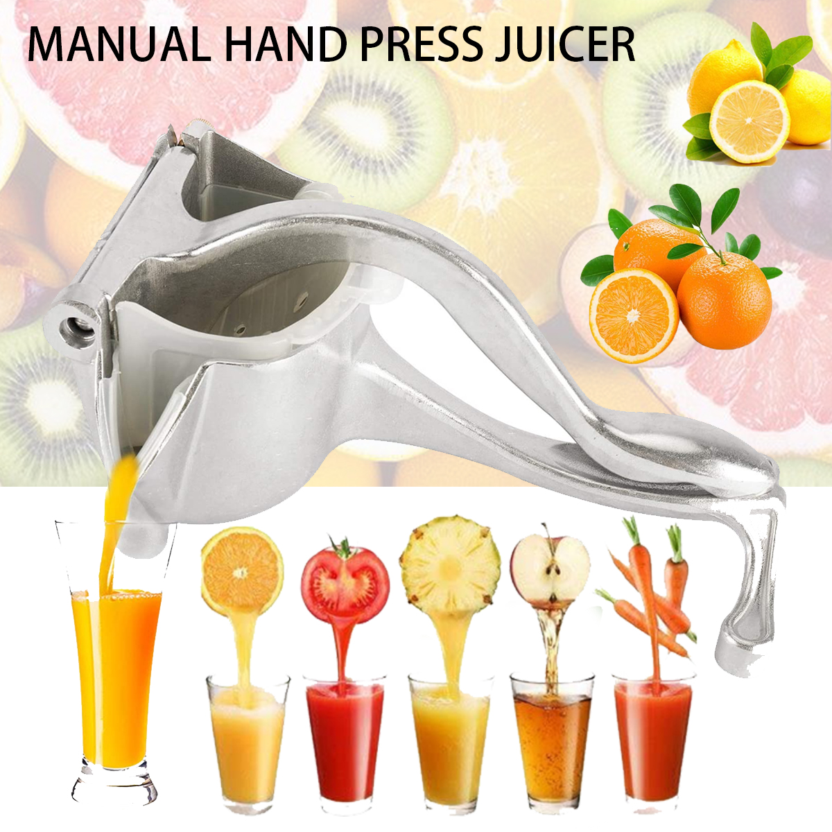 Aluminum Manual Fruit Juicer Kitchen Home Hand Squeezer Lemon Orange Press Tool