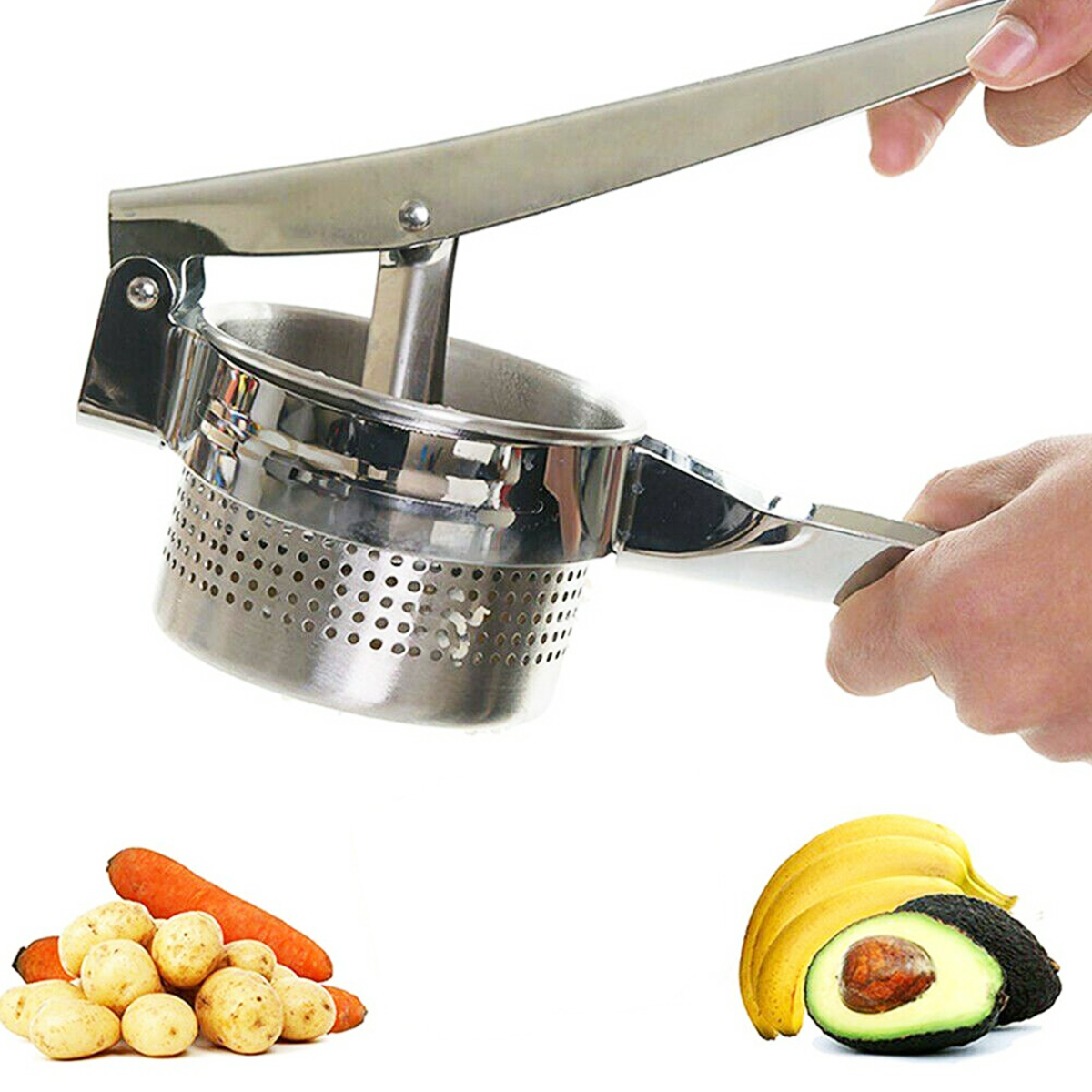 Potato Mashers Stainless Steel Puree Vegetable Garlic Presser Home Kitchen Tools Accessory