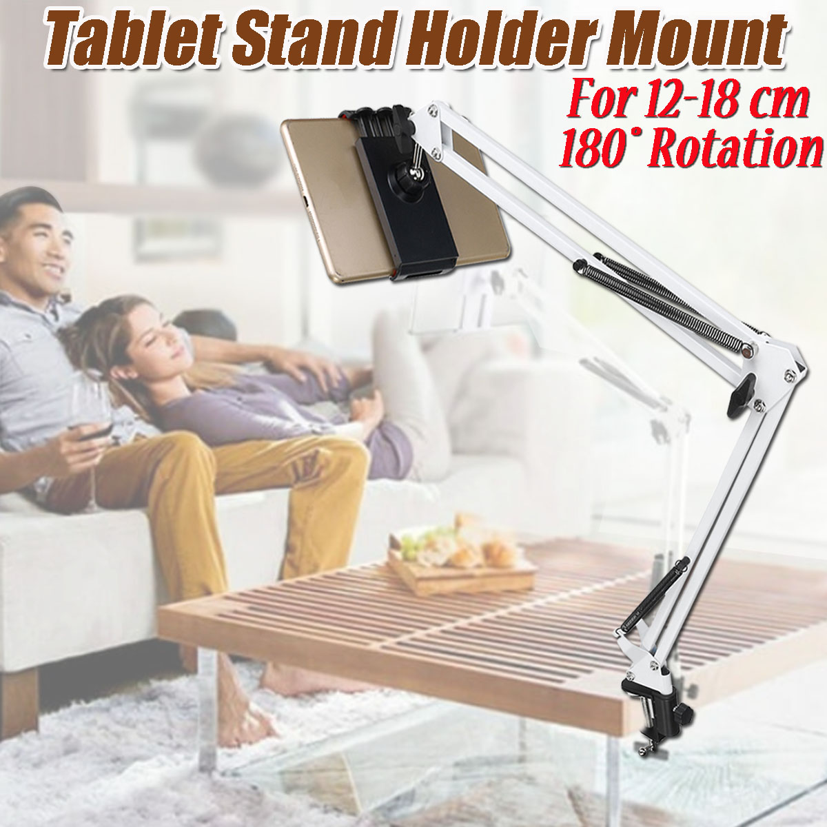 Flexible 180 Degree Clip Cell Phone Tablet Holder Lazy Bed desk Bracket Mount Stands