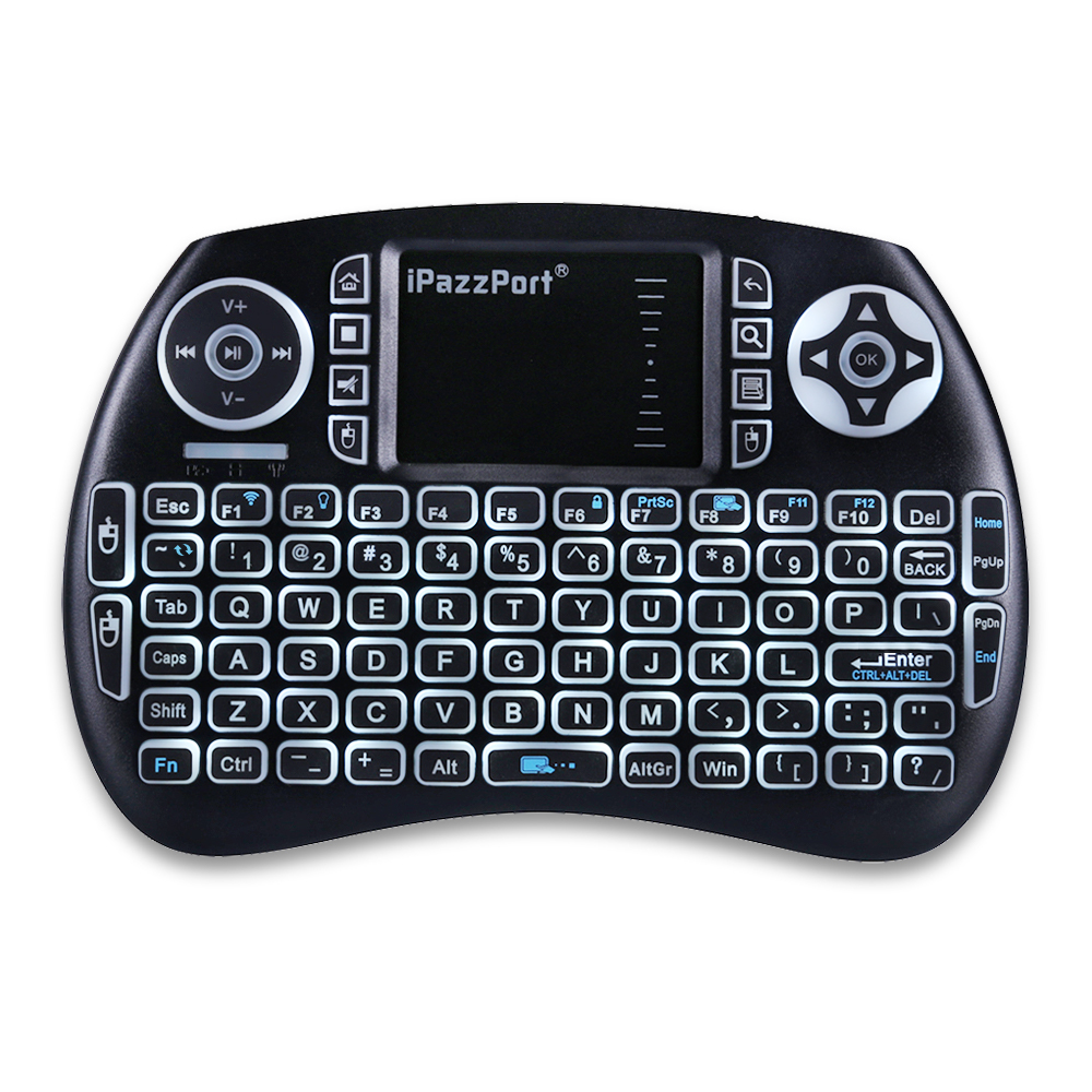 IPazzPort KP-810-21S 2.4GHz 3-Color Backlight Wireless Mini Keyboard Air Mouse Remote Control Touchpad for Android Smart TV Box