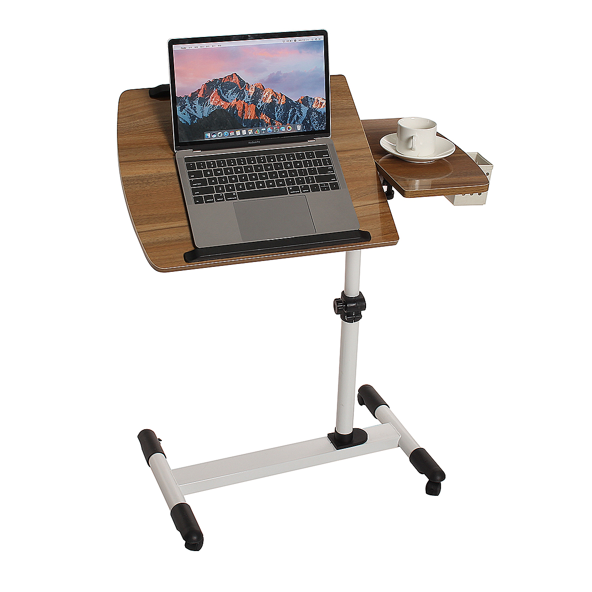 Mobile Rolling Laptop Desk Computer Table Stand Adjustable Bed Bedside