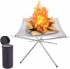 16.5inch Outdoor Fire Pit Mesh Fire Pits Removable Portable Camping Stove BBQ Collapsing Steel Mesh Wood Stoves