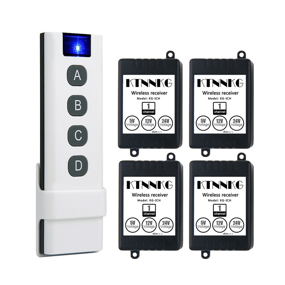KTNNKG 4PCS DC 5V12V24V Single-channel Receiver Remote Control Switch Access Control Module with Voltage Output