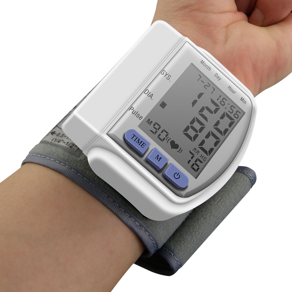 Boxym Digital Wrist Blood Pressure Monitor LCD Automatic Household Heart Beat Monitor Meter Pulse Meter Health Pulse Measure