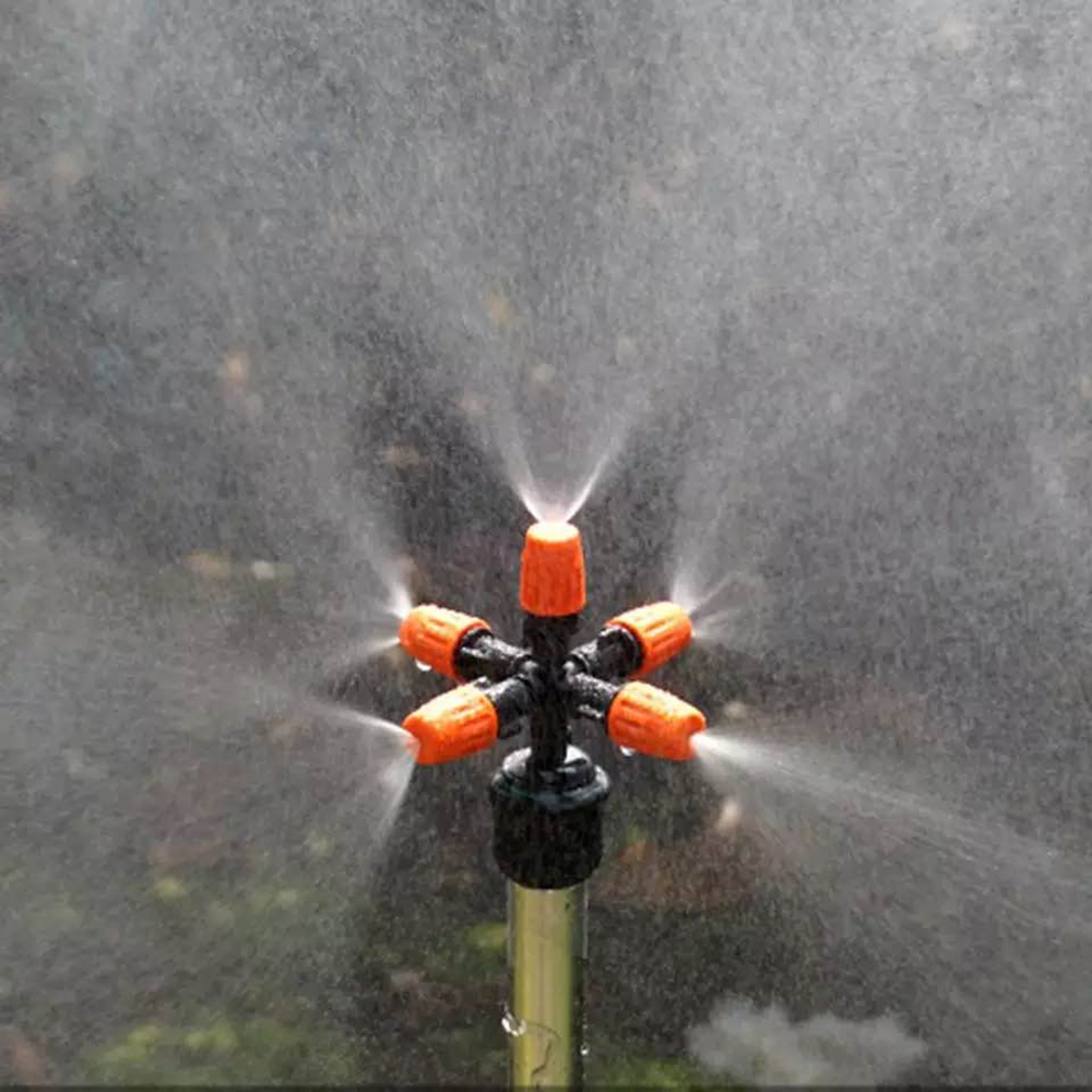 5 Head Adjustable Nozzles 360 Automatic Rotating Mist Spray Lawn Sprinkler Atomizer Garden Watering Accessory