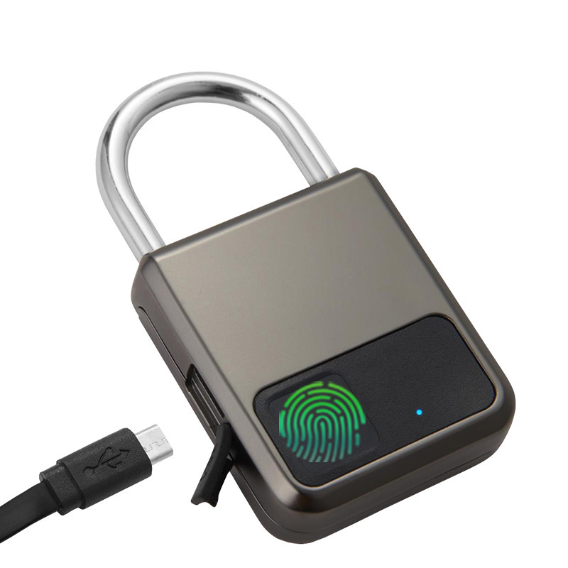 HUITEMAN Smart Fingerprint Lock Anti Theft Door Lock USB Charging Waterproof Keyless Padlock 0.5 Second Unlock Travel Luggage