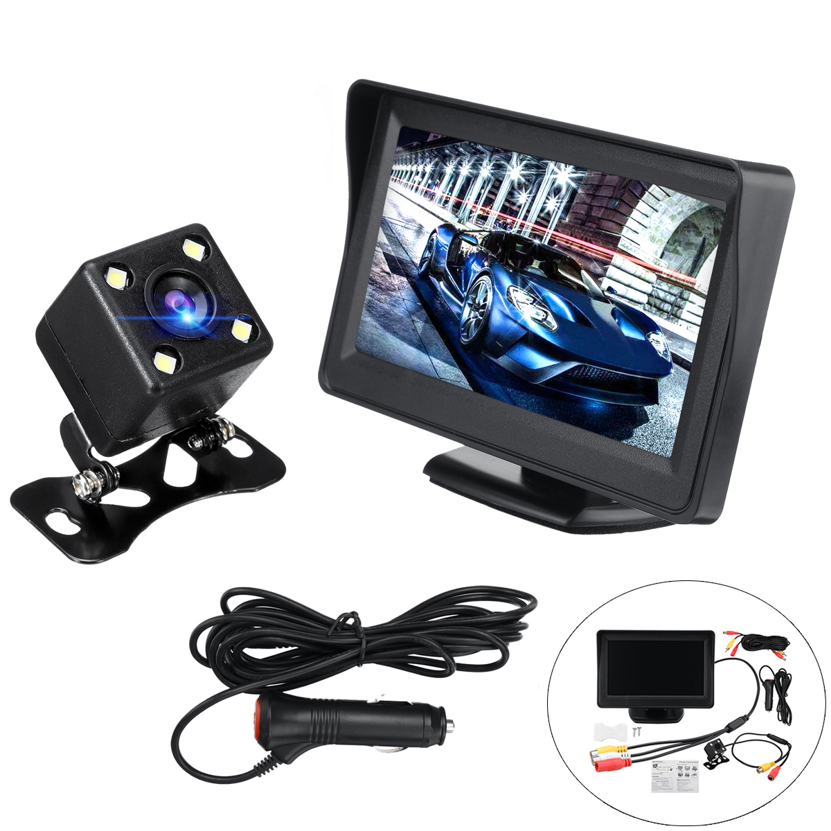 4.3 Inch 800*480 TFT LCD Screen Monitor For Car Rear View Reverse Backup Camera