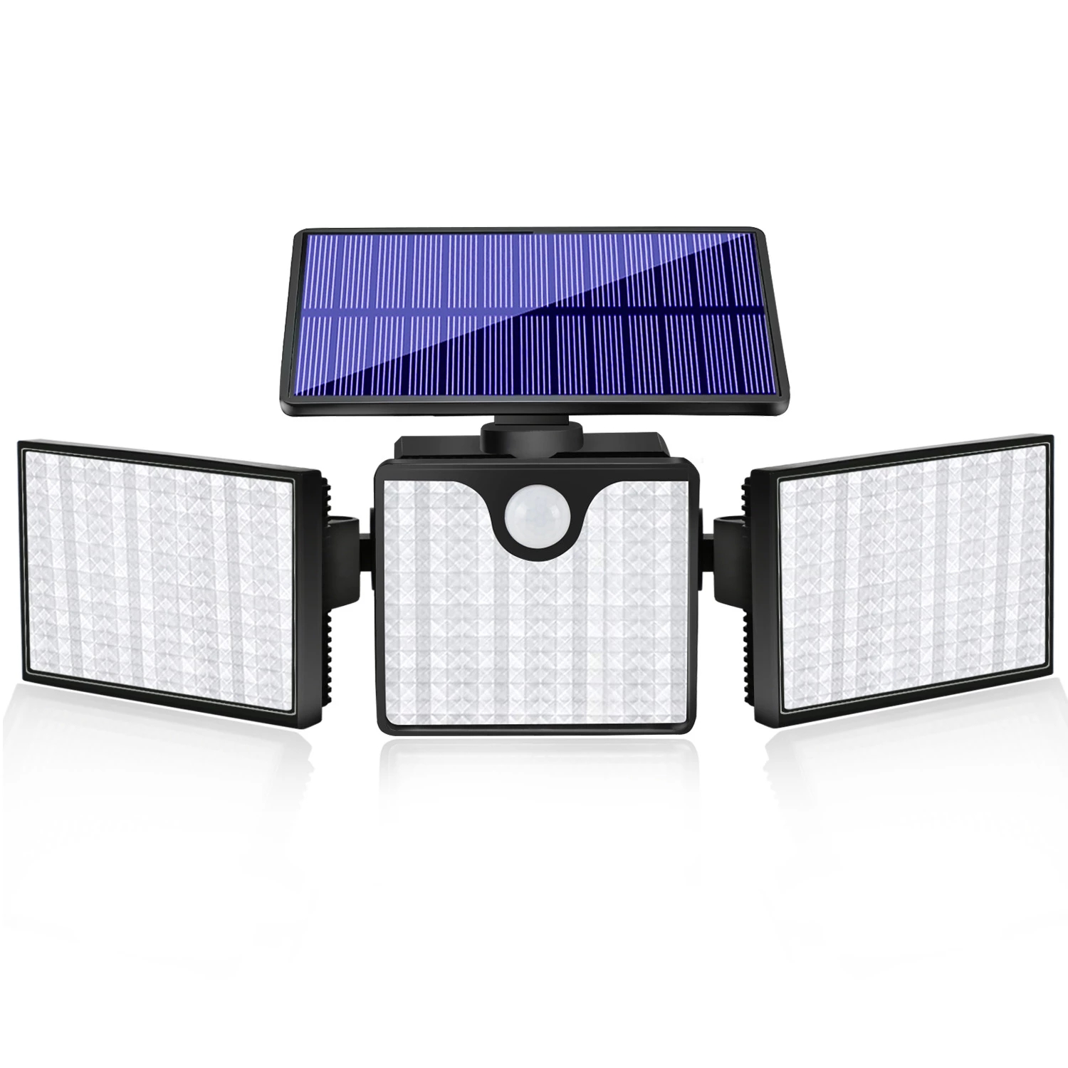 266LED Solar Light Outdoor Motion Sensor Security Wall Lights with 3 Adjustable Heads Waterproof Solar Flood Spot Light