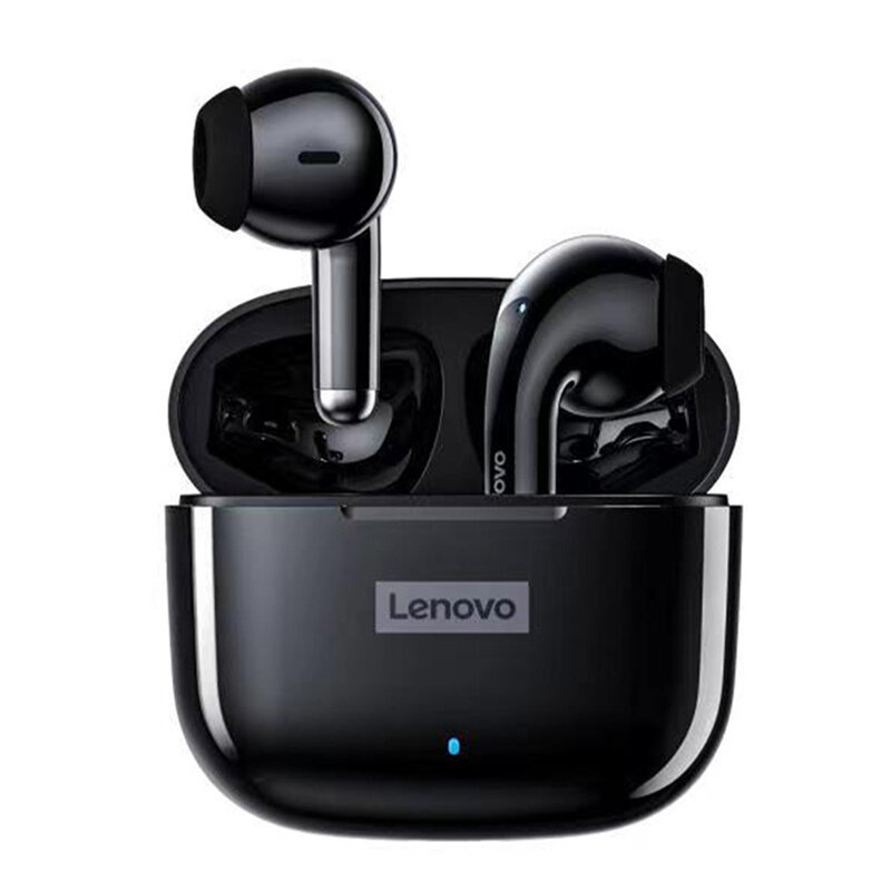New Lenovo LP40 TWS bluetooth 5.1 Earphone Wireless Earbuds HiFi Stereo Bass ENC Noise Reduction Type-C IPX5 Waterproof - Black