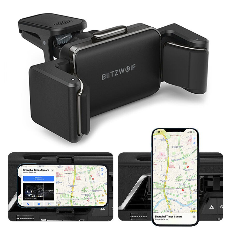 BlitzWolf BW-CF1 Universal 360 Rotation Car Air Vent Auto Memory Lock Mobile Phone Holder Stand Bracket for 66-90mm Width