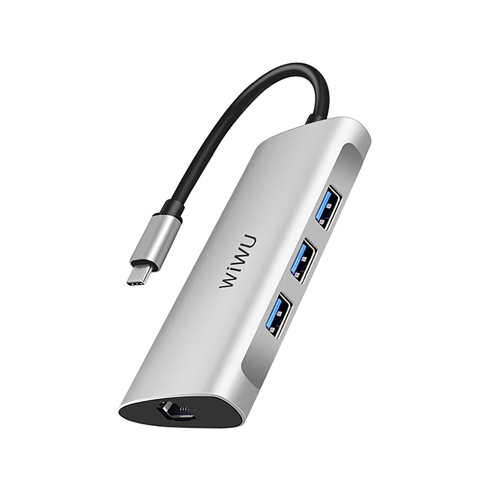 WiWU Alpha 631STR 6-in-1 USB-C Hub Type-C to USB3.0 Adapter SD/TF Card Reader Multi-functional Docking Station