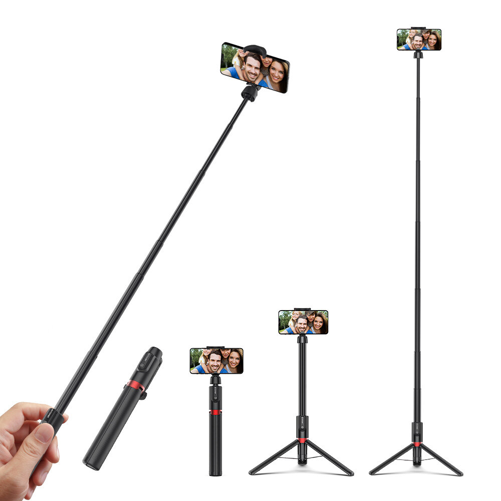 Blitzwolf BW-BS10 Plus Multifunctional 1300mm Super-long Length Selfie Stick Triop with 360 Phone Clamp and Retractable Remote