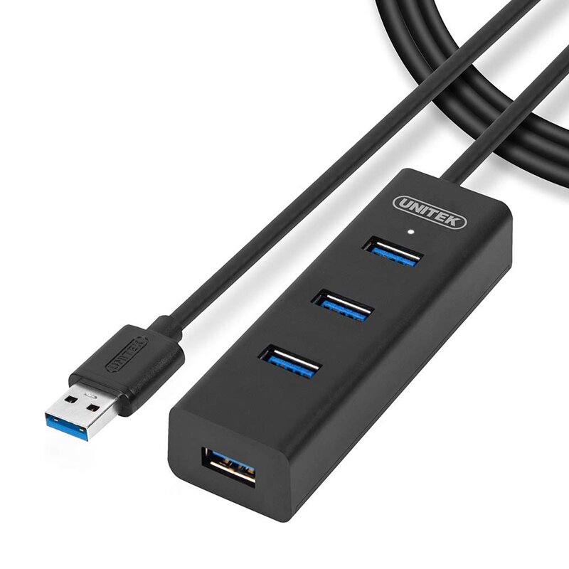 UNITEK Y-3089 USB3.0 Hub with 4 Ports USB Hub Extender Extension Connector for Phone/Tablet/Computer Support OTG - 0.3M