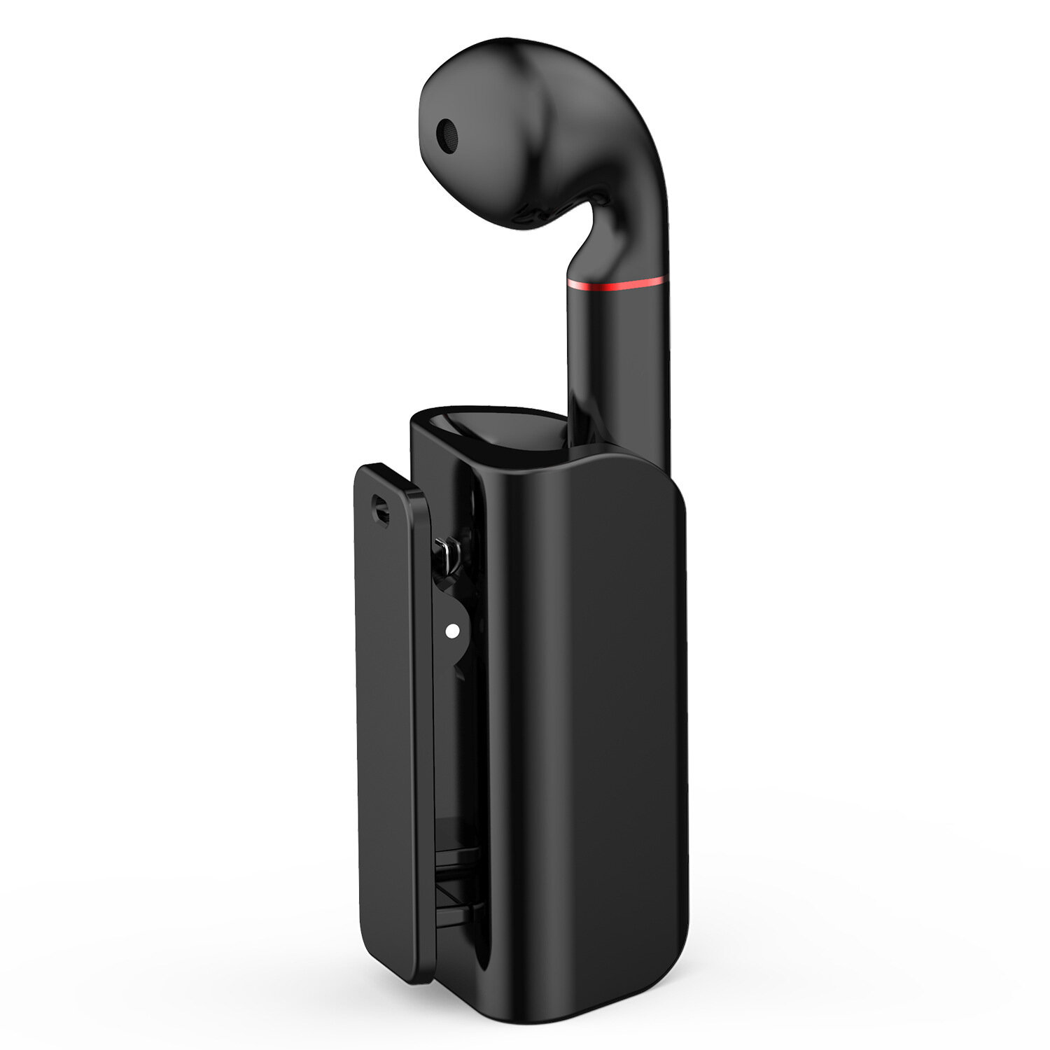 K60 TWS bluetooth Earbuds Touch Control HiFi Stereo Earphone Collar-clip Wireless Headphones with Mic - Black