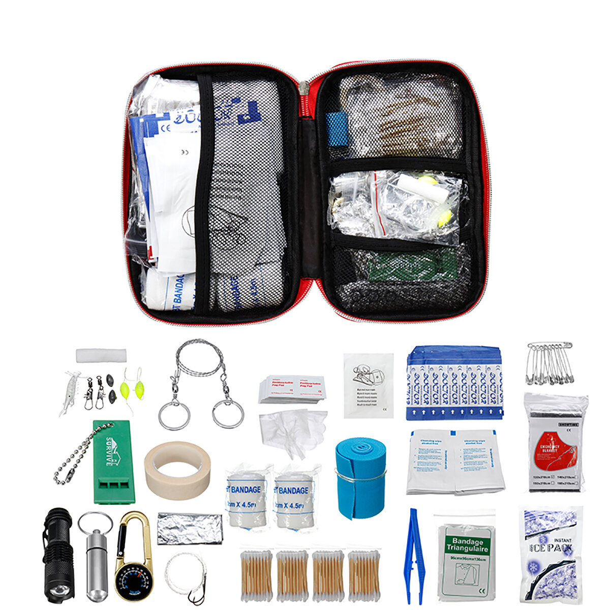 299pcs in 1 Upgraded First Aid Kit Emergency Kit Sport Travel Home Medical Bag Suitable For Home Office Car Boat Camping Hiking